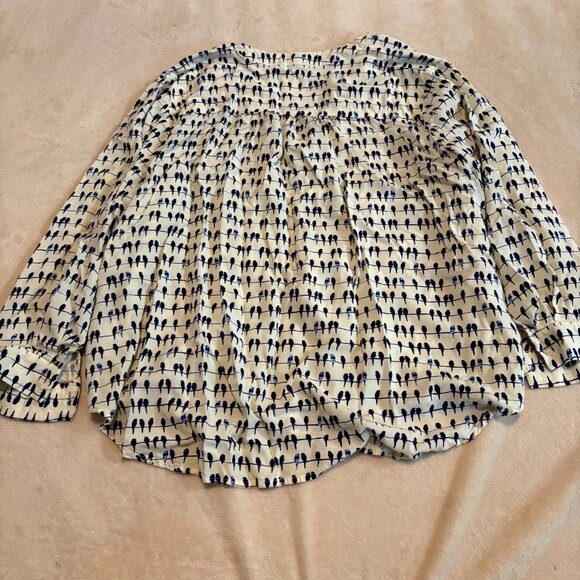 Jane & Delancey Bird Print Blouse – Women’s 2X Button Front Top - Picture 5 of 5